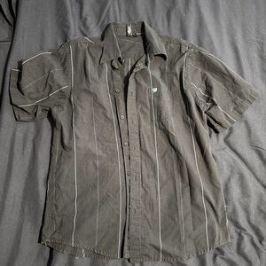 Ocean Current Black and White Striped Casual Shirt